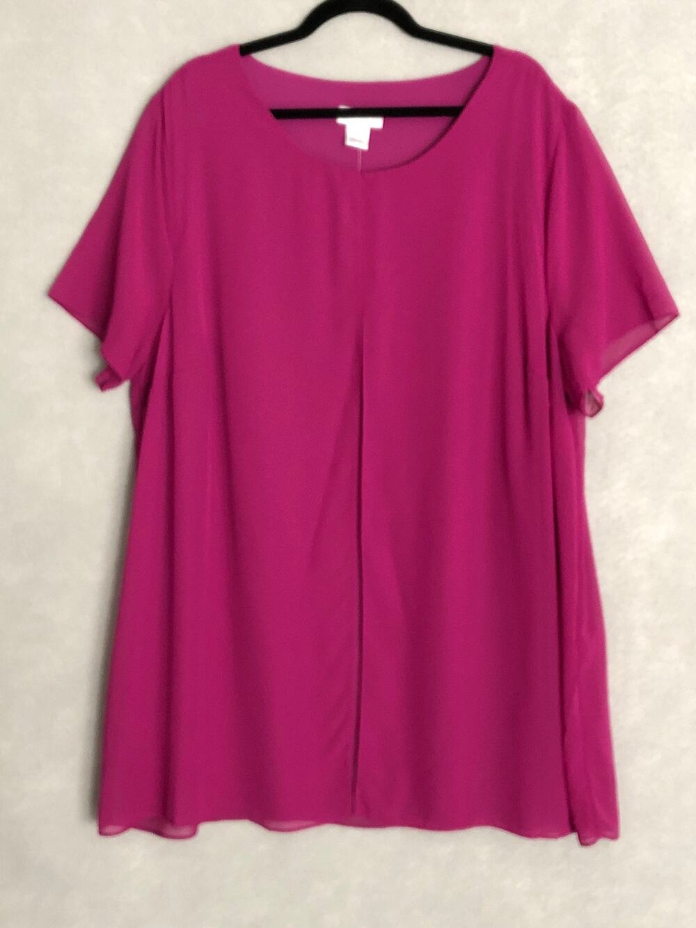 Avenue Studio Boatneck Top Liv Overlay Magenta Women's Size 20 NEW